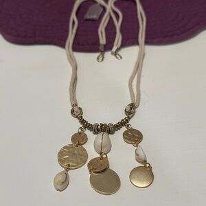 J. Jill Gold and Cream Pendant Necklace